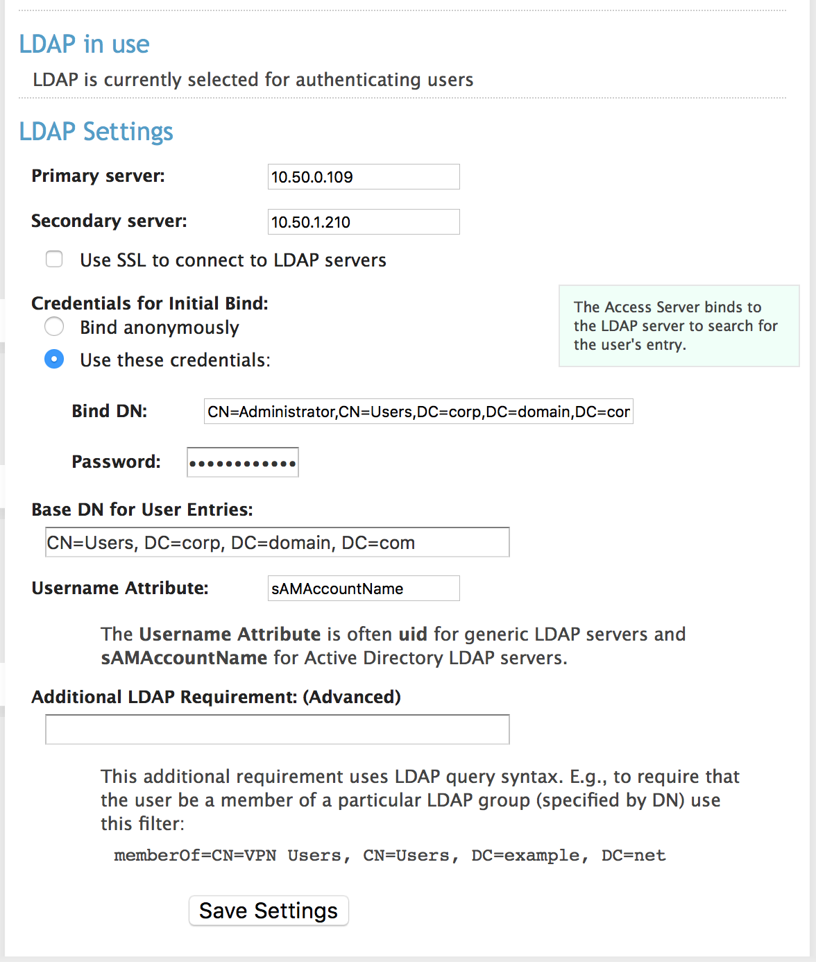 OpenVPN Settings